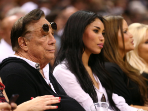 Los Angeles Clippers owner Donald Sterling and his girlfriend V. Stiviano